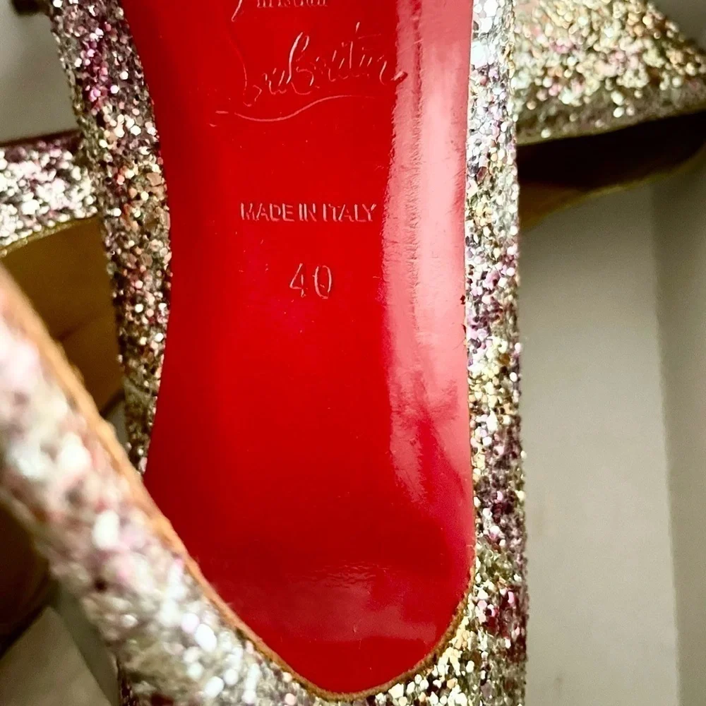 Christian Louboutin Pigalle Follies 100mm. Multi glitter speccio EU 40 - Picture 7 of 7